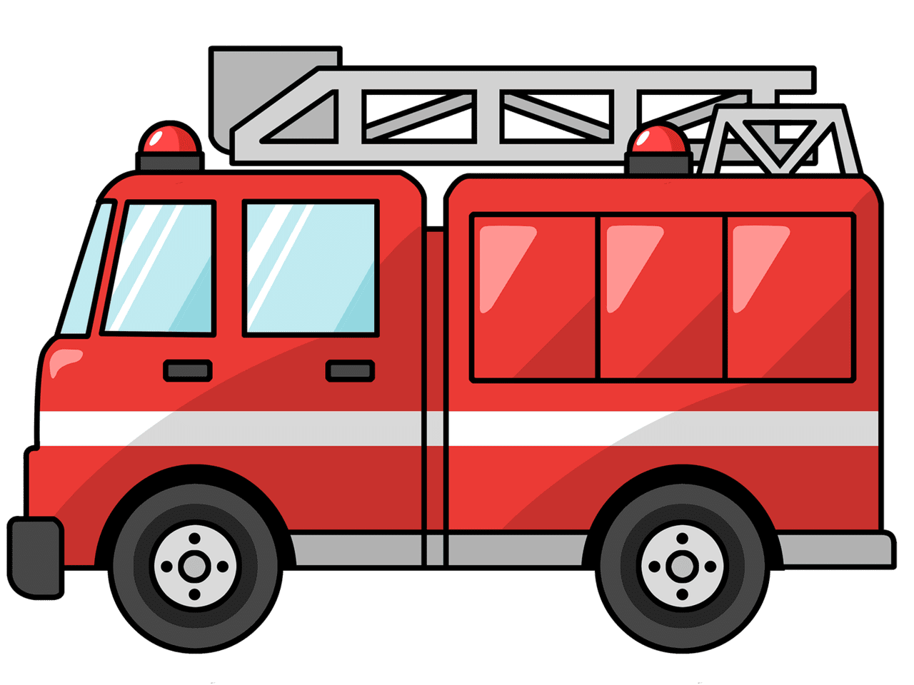 Car fire truck clipart image