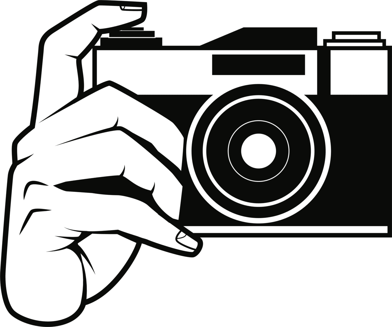 Black for camera draw white clipart vector