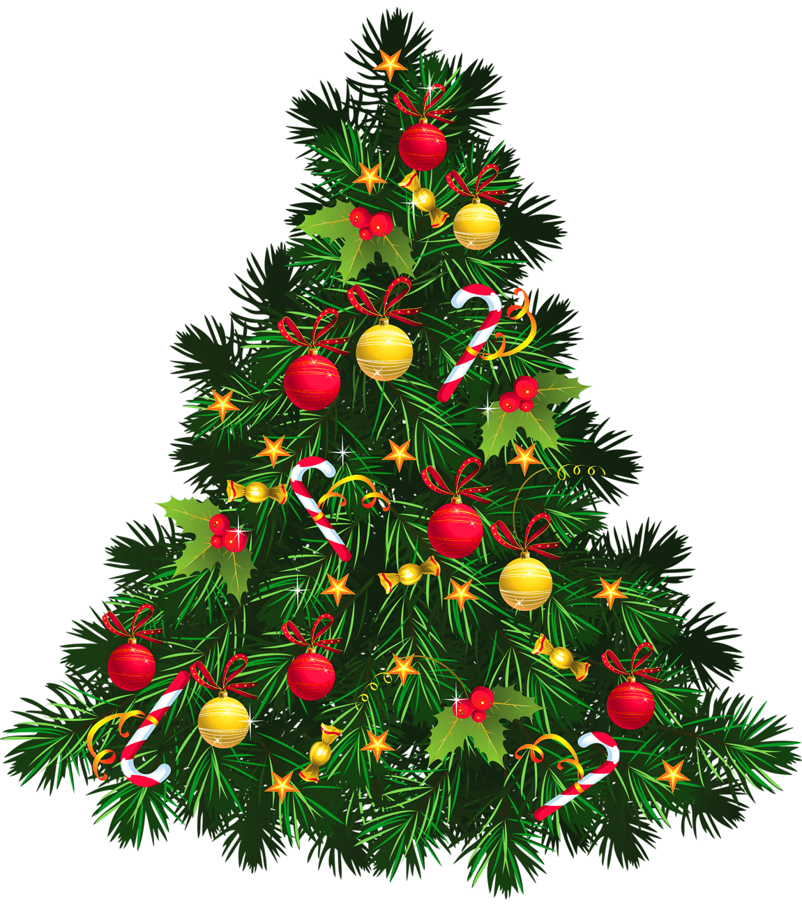 Christmas tree with ornaments picture clipart