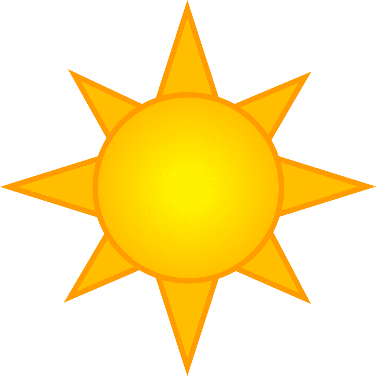 Sunshine cute clipart and coloring pages picture