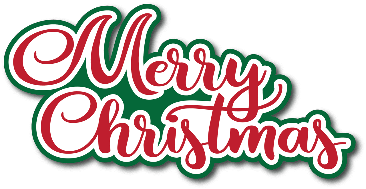 Merry christmas scrapbook page title sticker clipart clip art