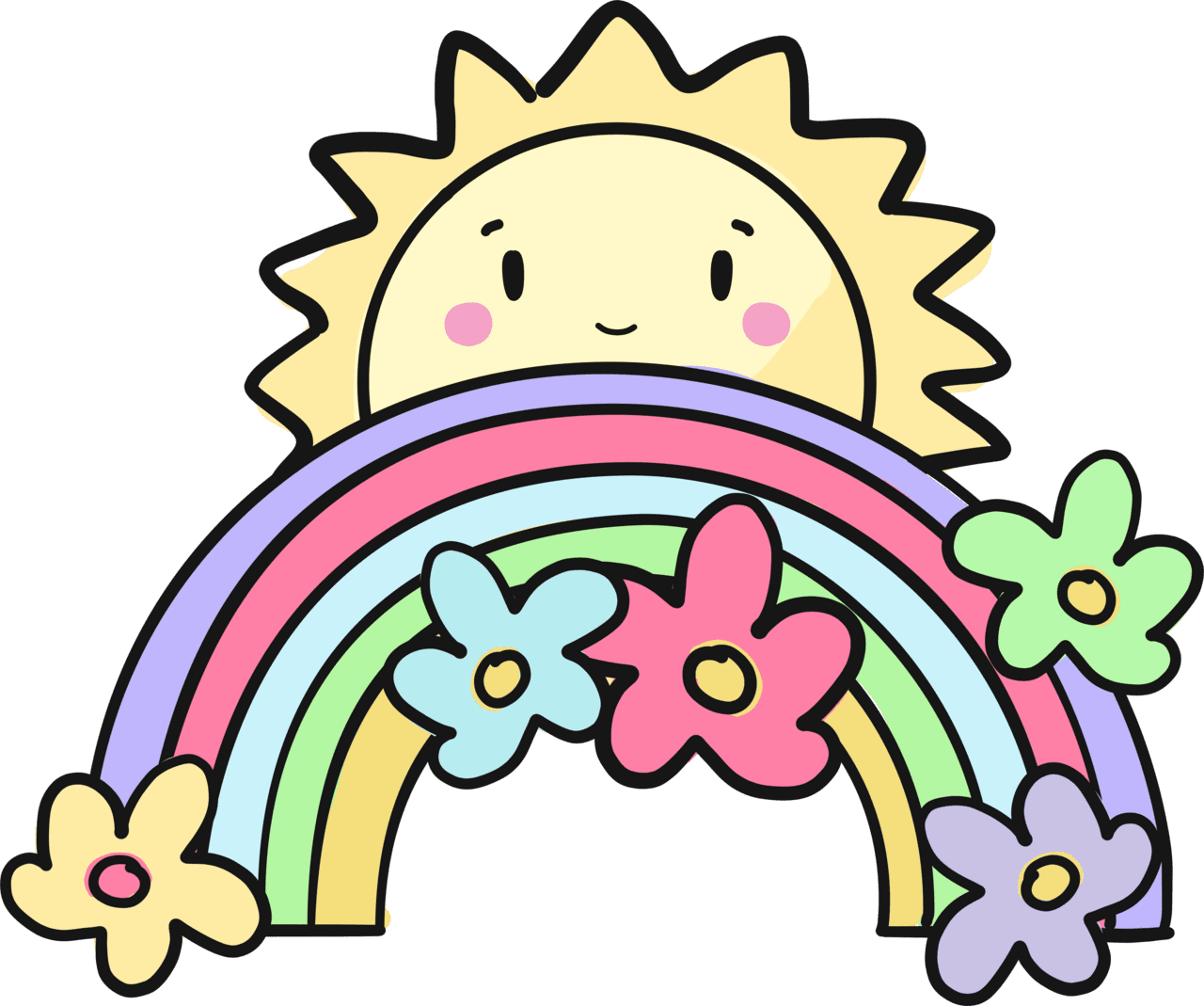 Rainbow pin page clipart vector