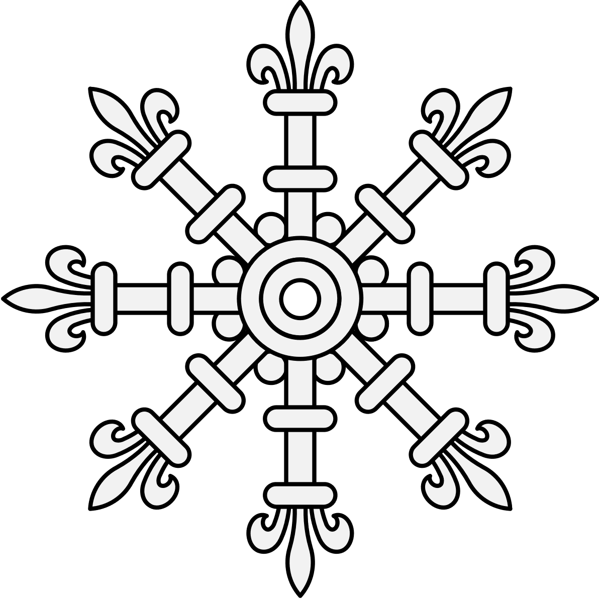 Snowflake pin page clipart vector 2