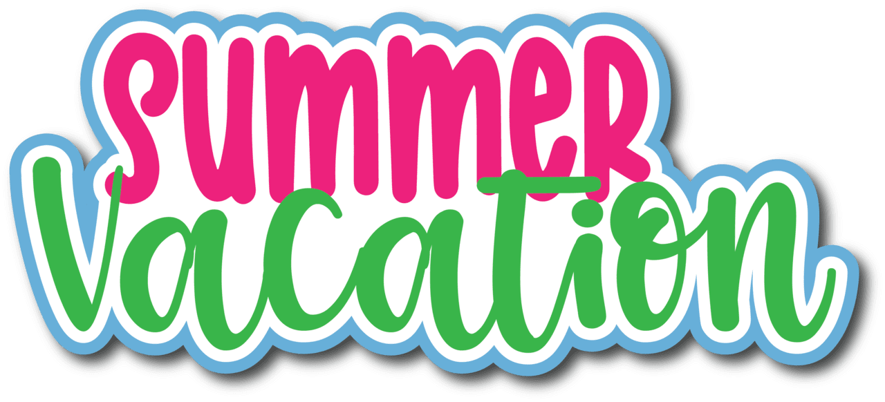 Summer vacation scrapbook page title sticker clipart image