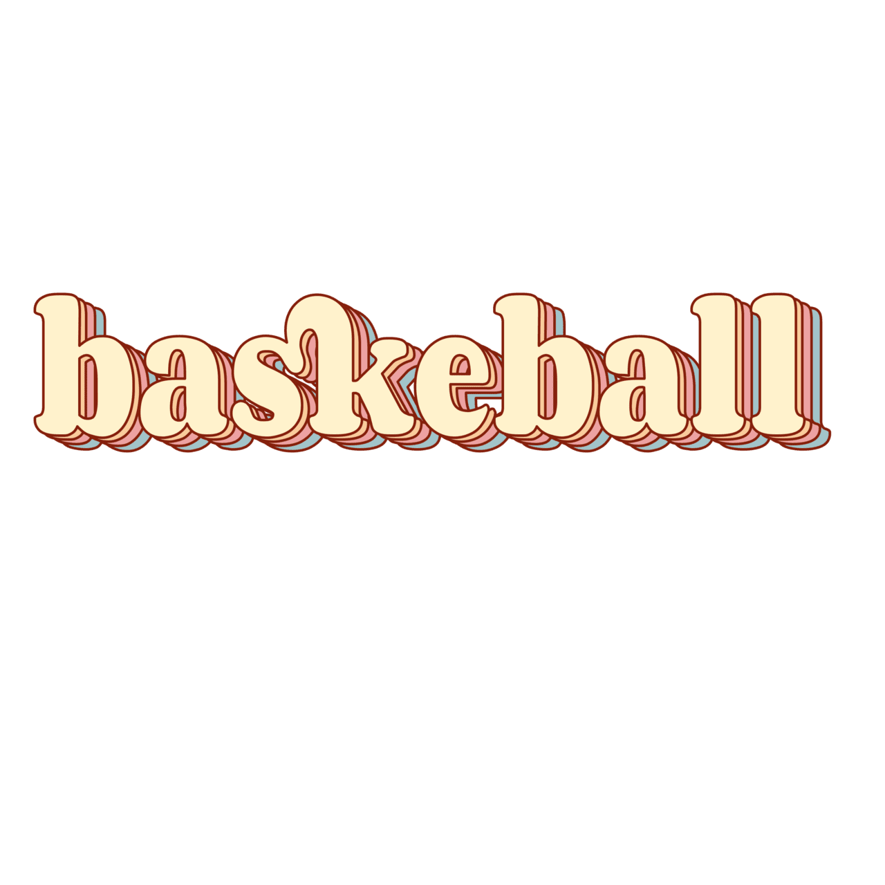 Basketball word art sticker clipart free