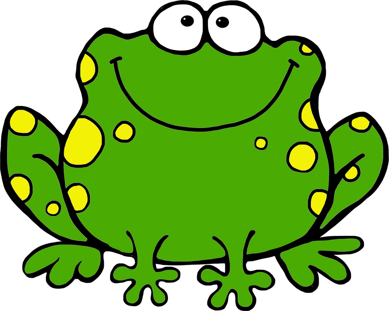 Fun frog pictures and coloring pages for kids clipart