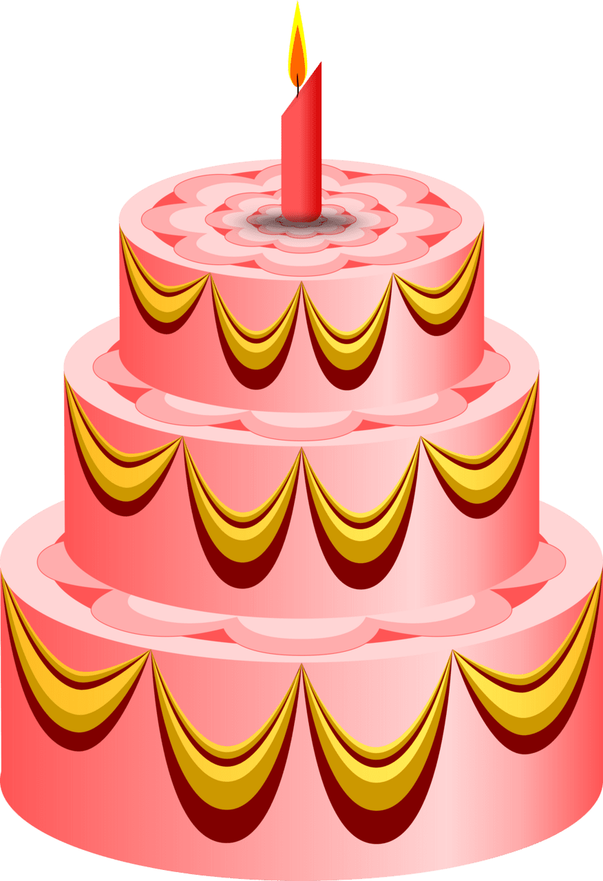 Vector happy birthday cake diy topper clipart