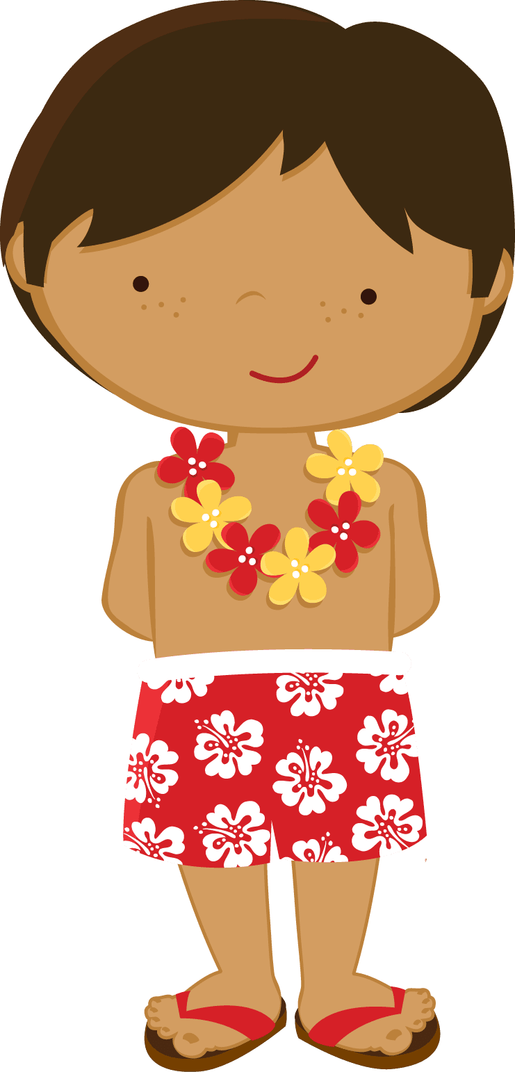 Summer luau for kids clipart background