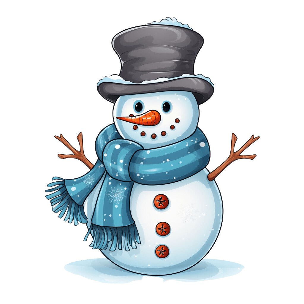 Snowman clipart cute winter wonderland decorations watercolor christmas cards vector