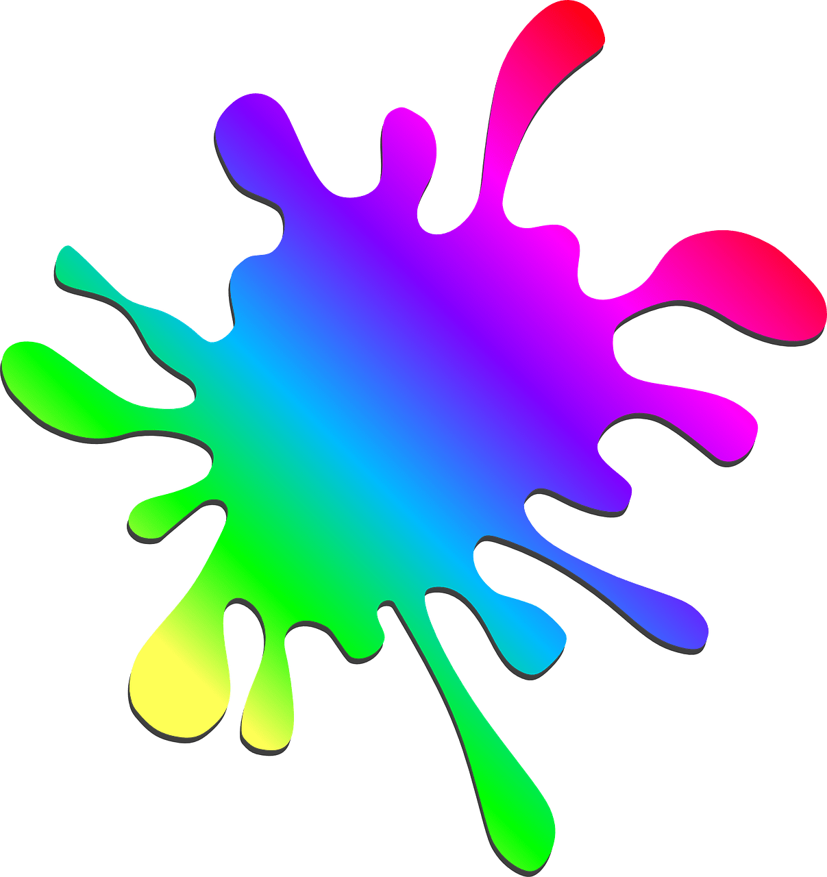 Paint splatter rainbow colors vector graphic clipart