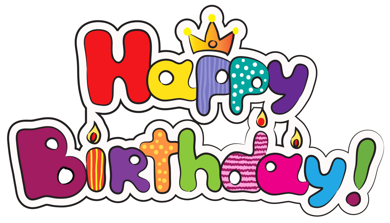 Colorful happy birthday clipart image