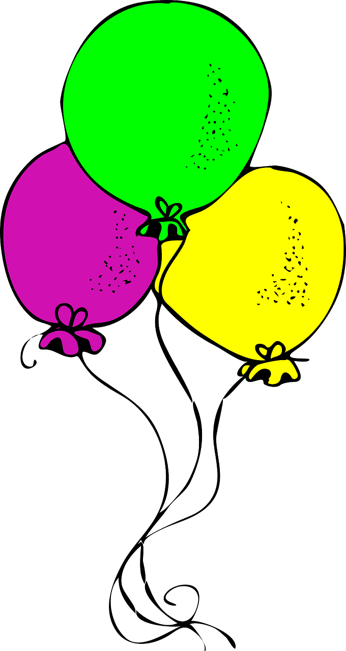 Balloon happy birthday yellow vector graphic clipart