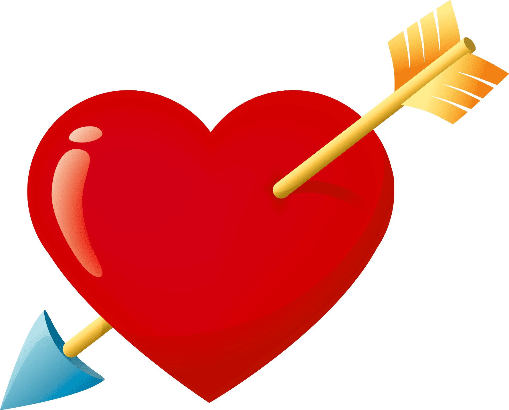 Valentine red heart with arrow clipart picture