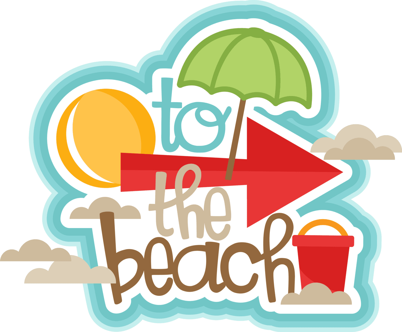 Beach pin page clipart vector