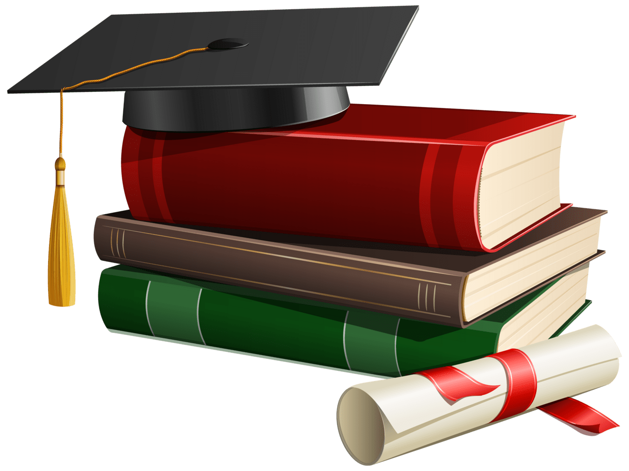 Graduation cap book and diploma clipart free