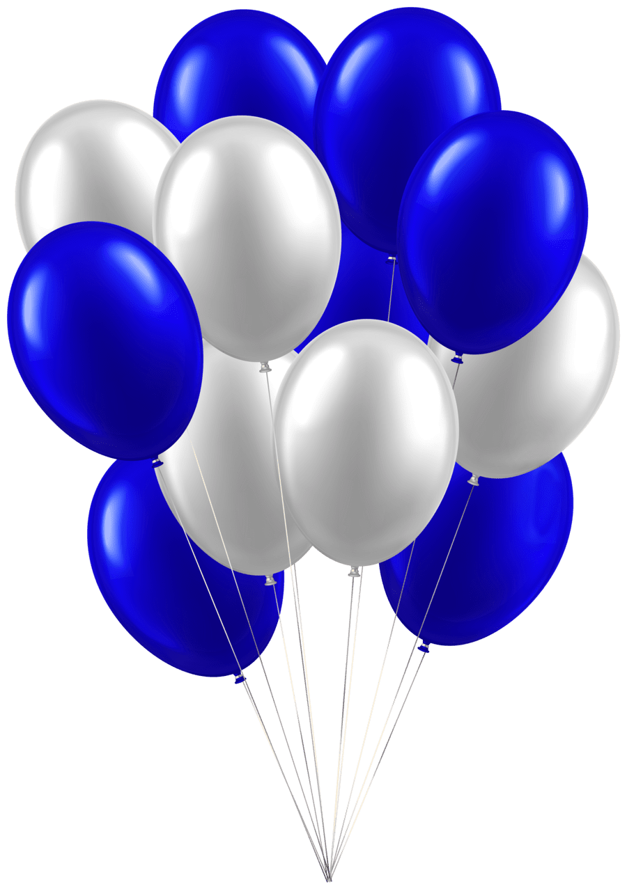 Balloon white blue clipart image