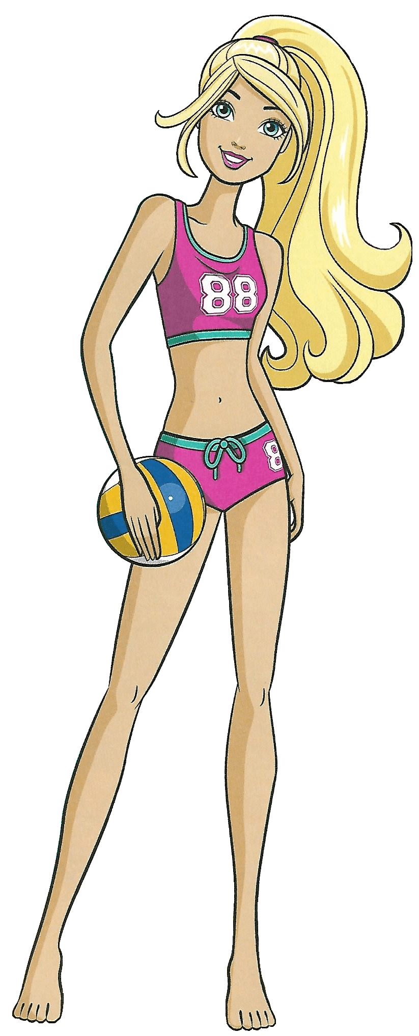 Volleyball barbie in bikini clipart clip art