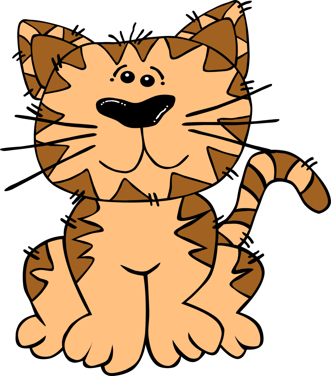 Cartoon cat sitting pets preschool theme unit clipart image