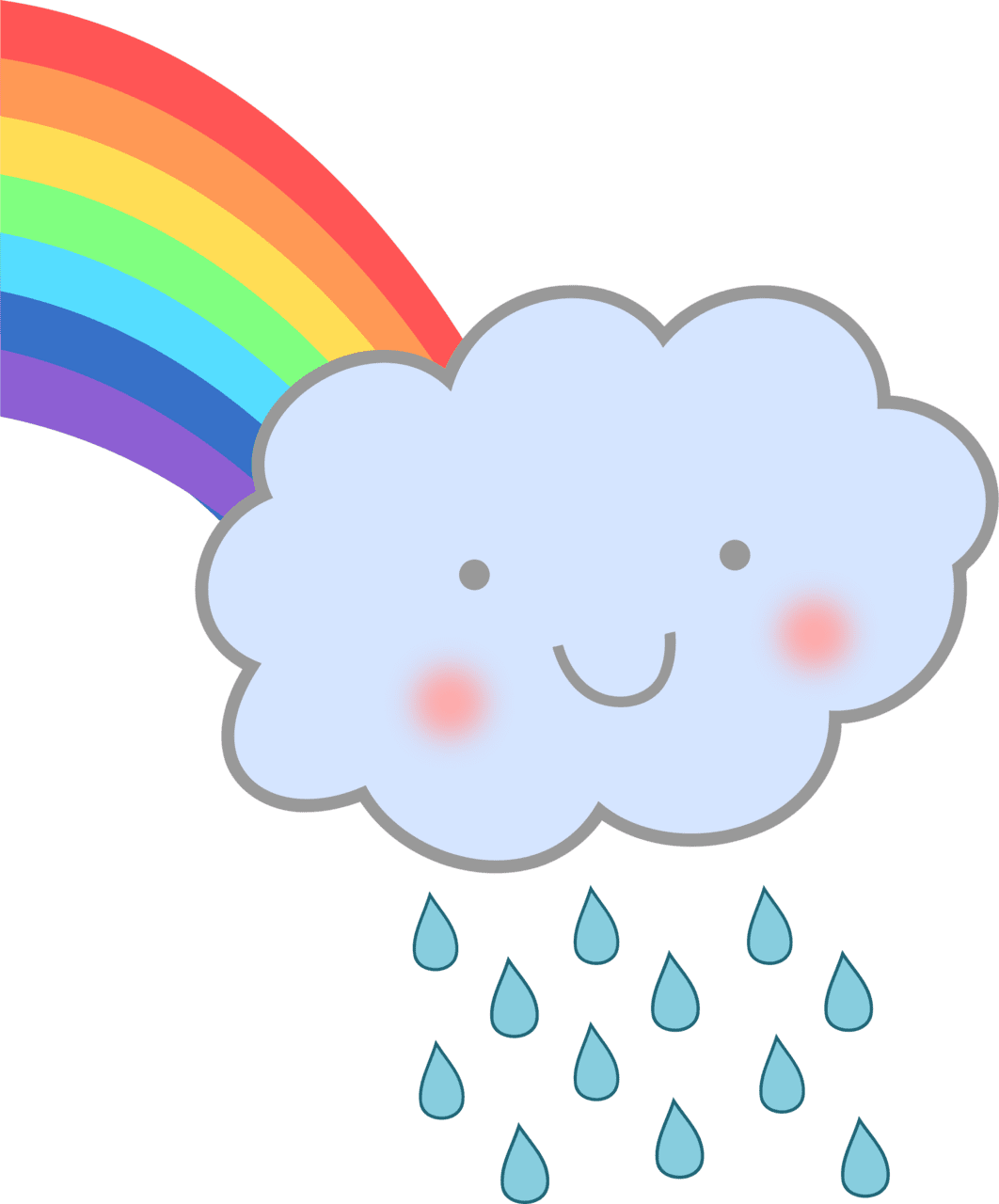 Cute rain cloud with rainbow clipart picture