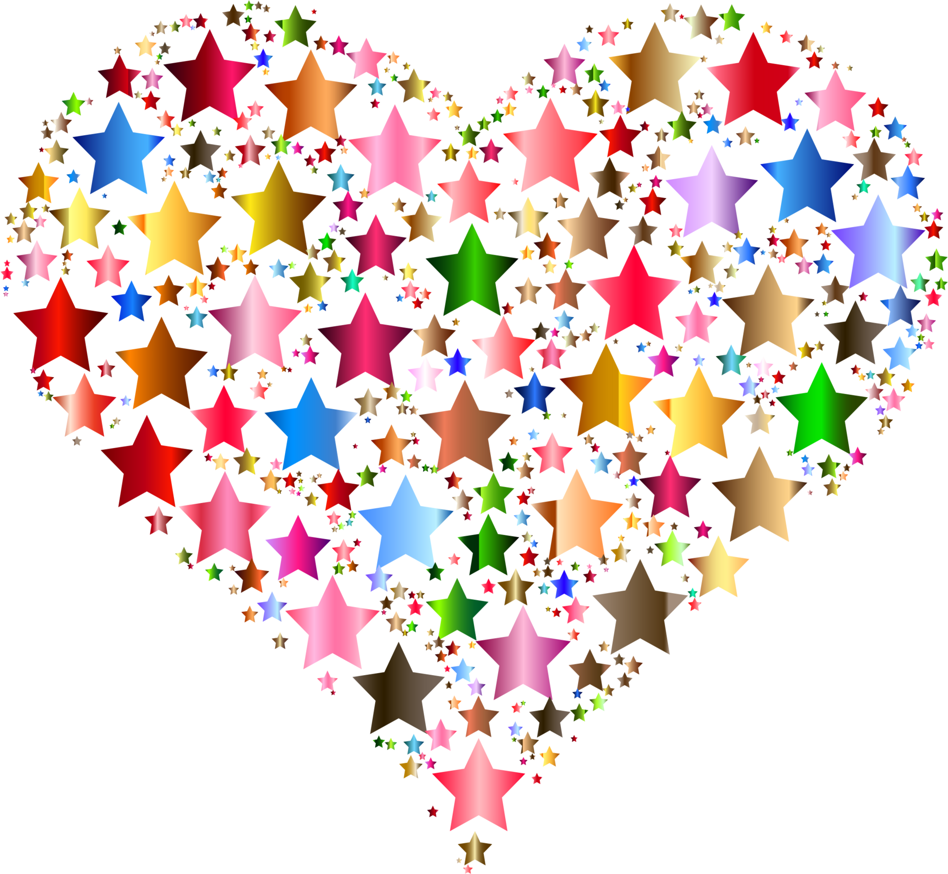 Colorful heart stars clipart background