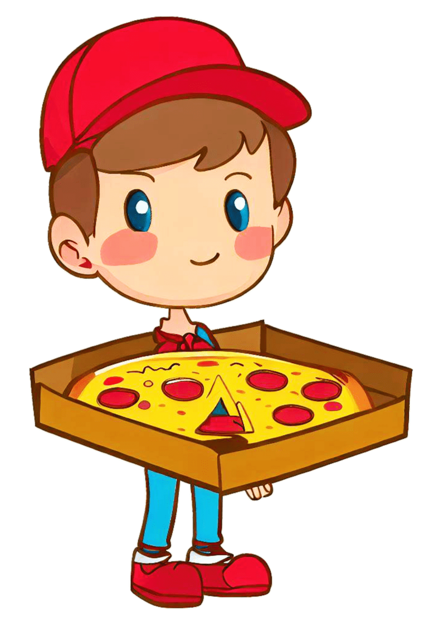 Entregador de pizza delivery desenho artes gr ficas fundo clipart background