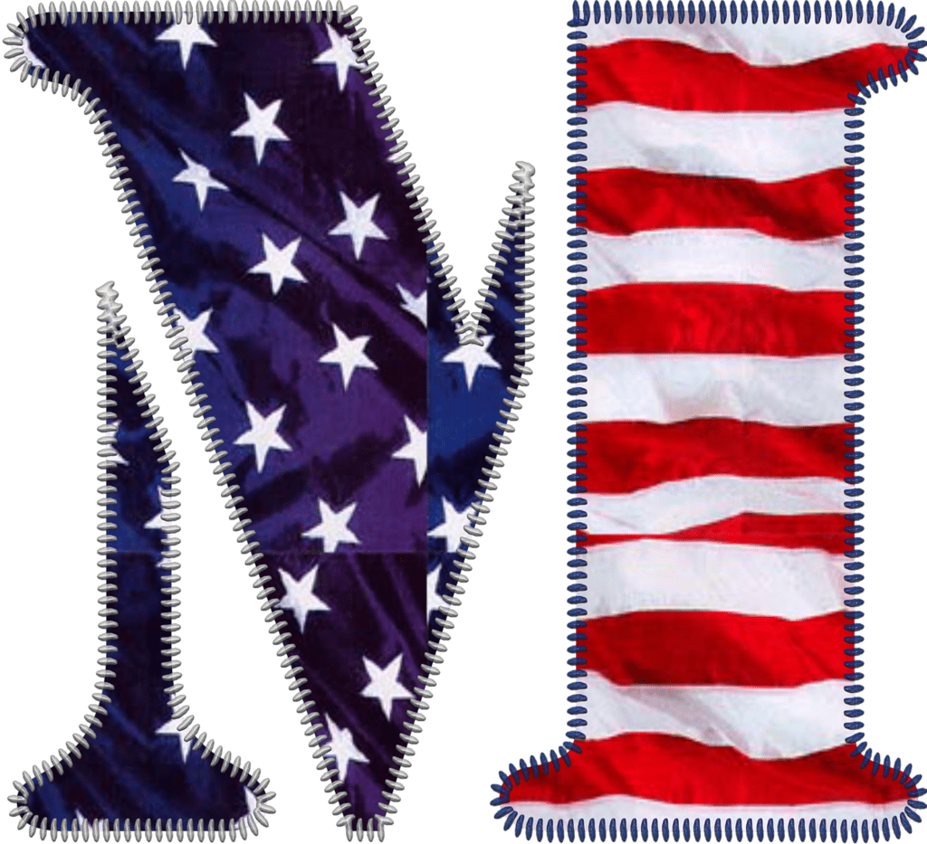 American flag red white blue clipart image