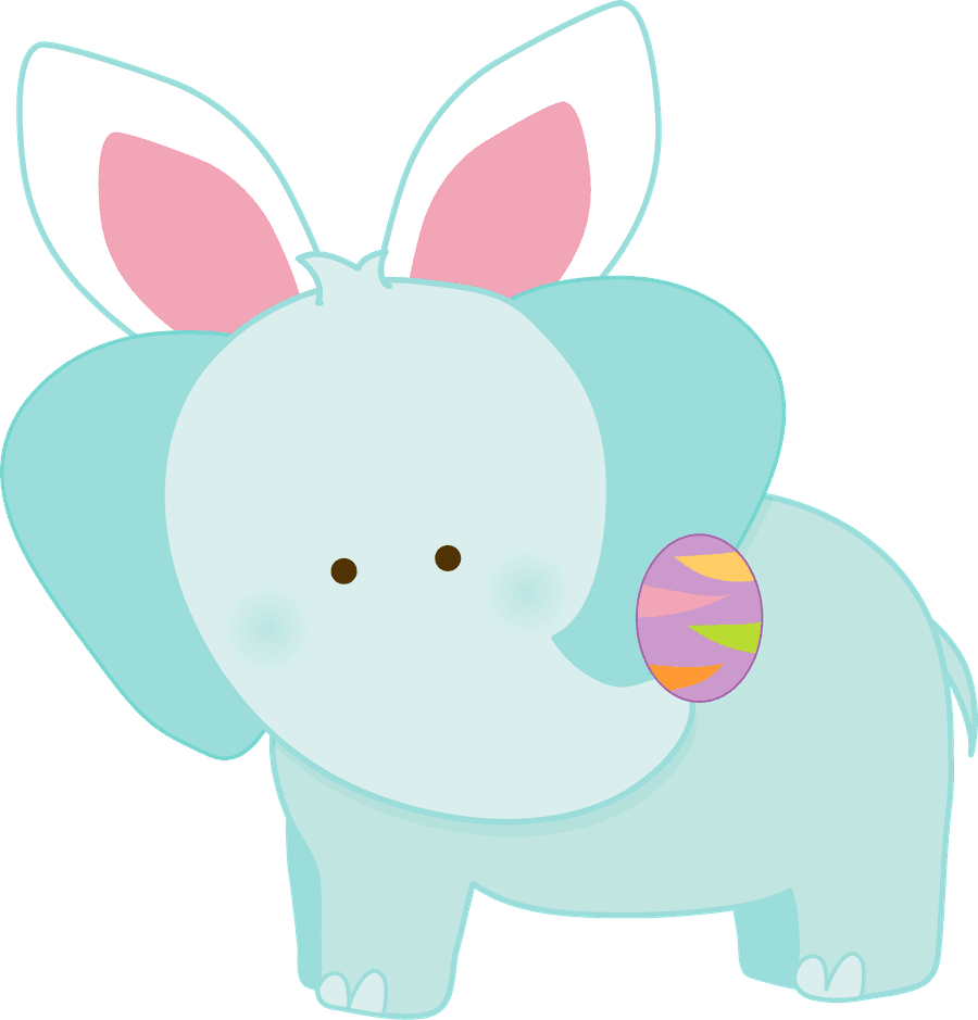 Elephant easter jungle animals clipart transparent