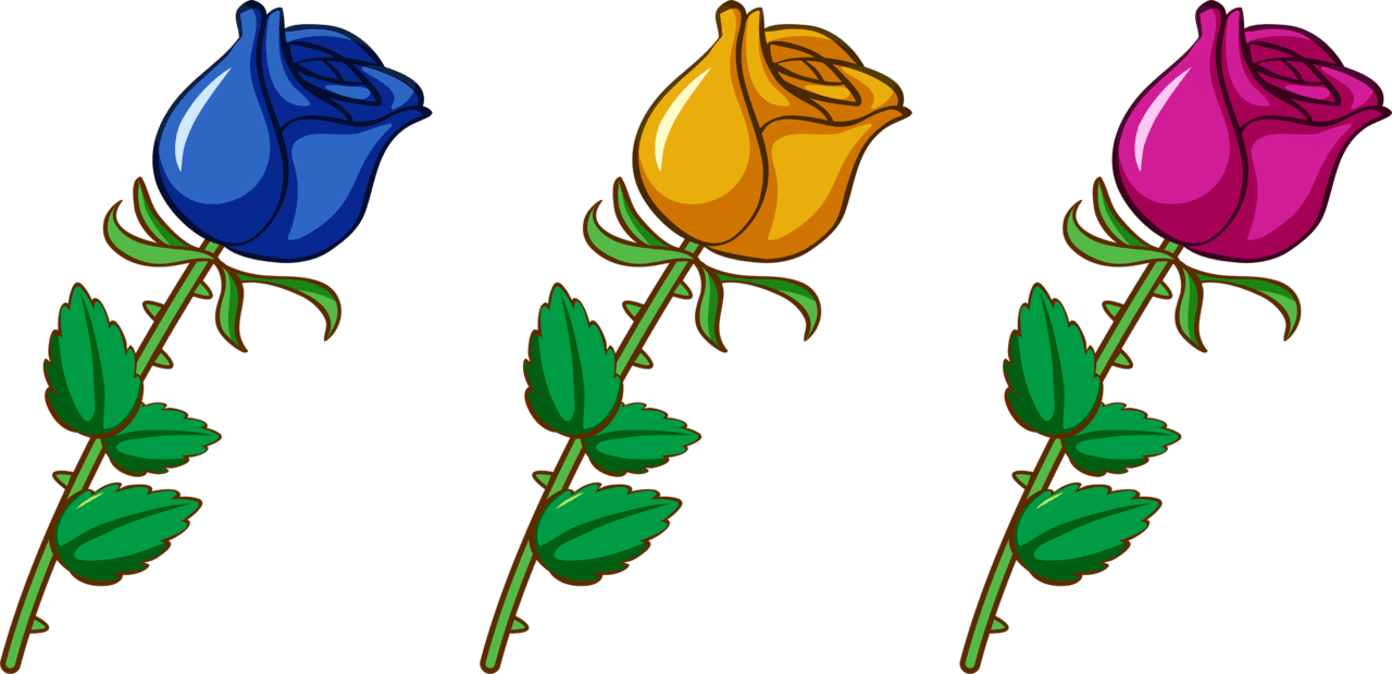 Multi color rose flower clipart free