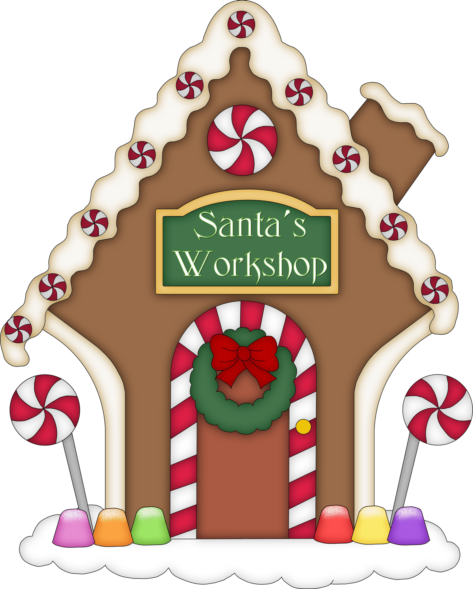 Gingerbread house clipart christmas yard art decor logo