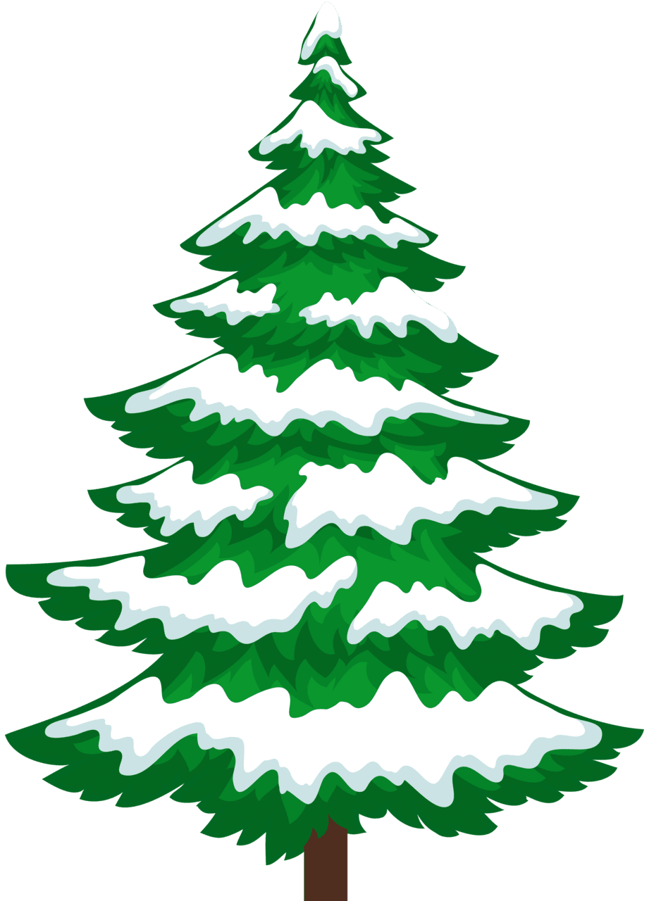 Christmas tree with snow clipart background