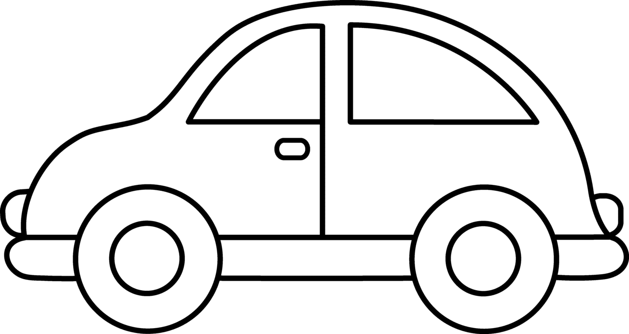 Car cute clipart and coloring pages vector