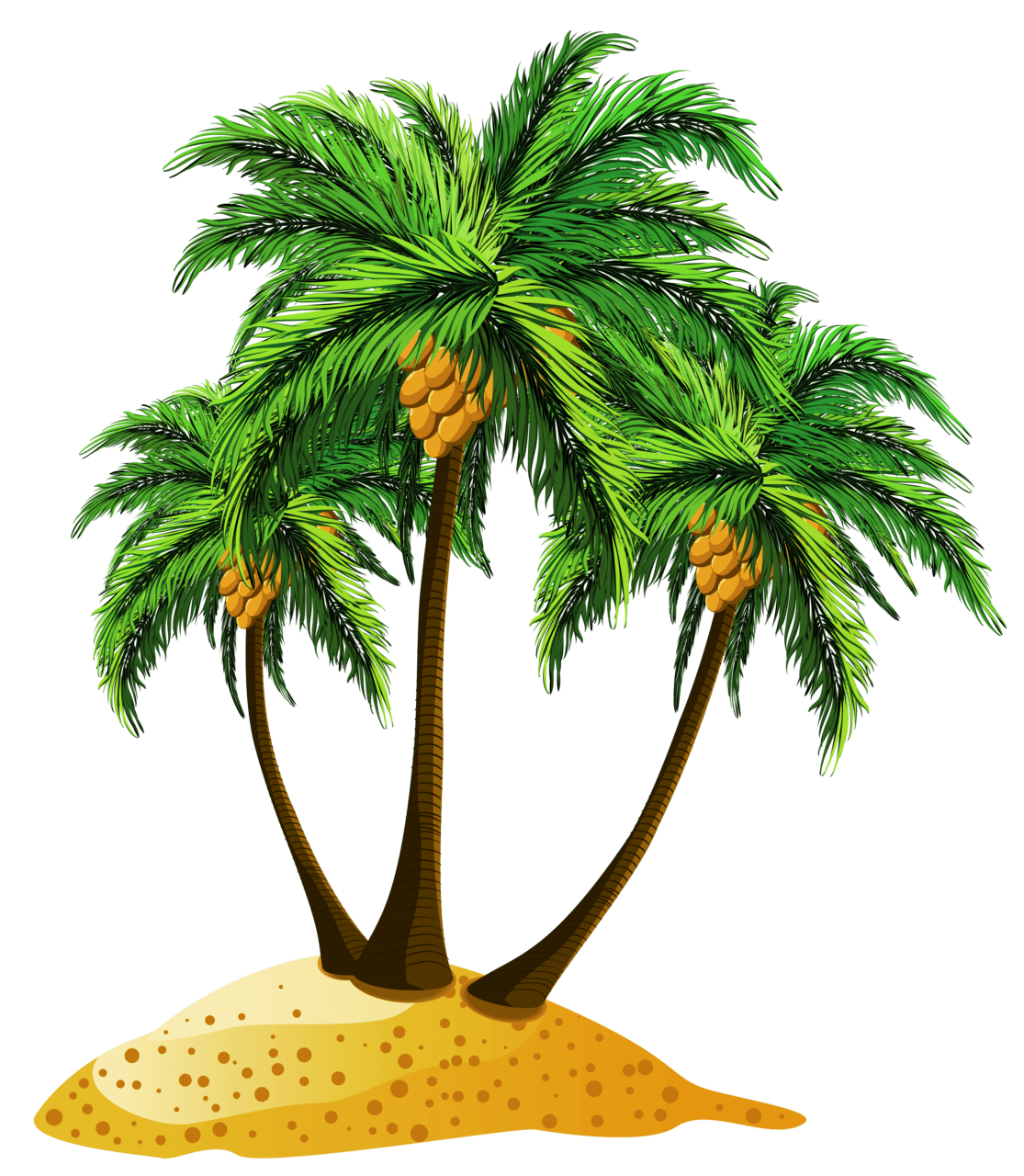 Tree beach palms decor clipart logo