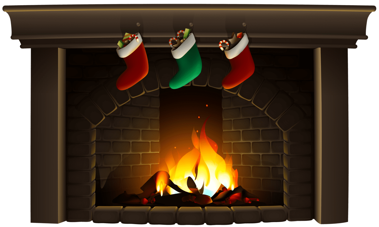 Christmas fire place clipart photo