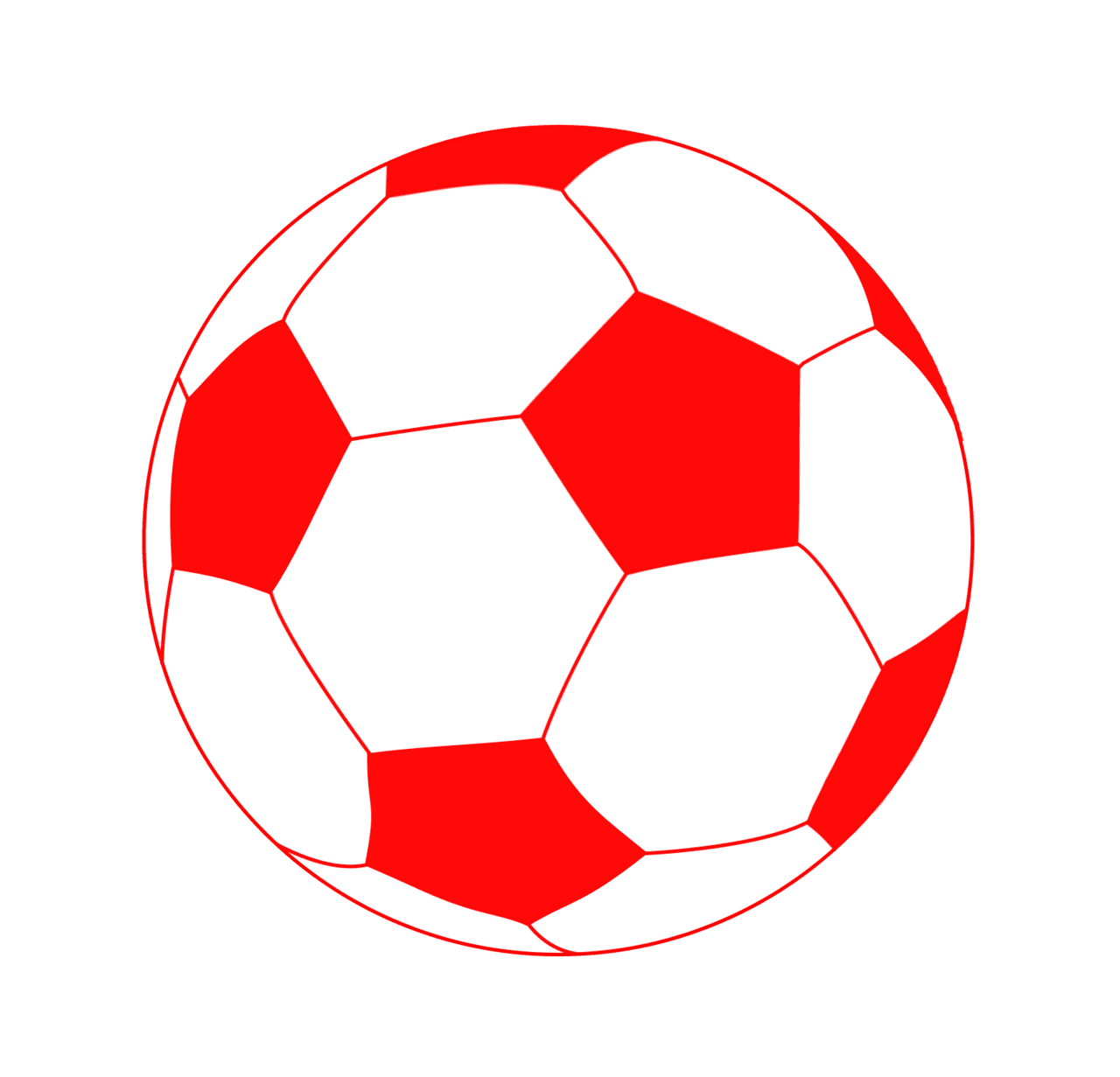 Soccer ball bal de tbol color rojo clipart free