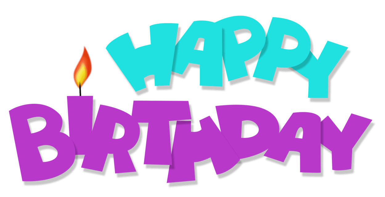 Happy birthday blue and purple picture clipart