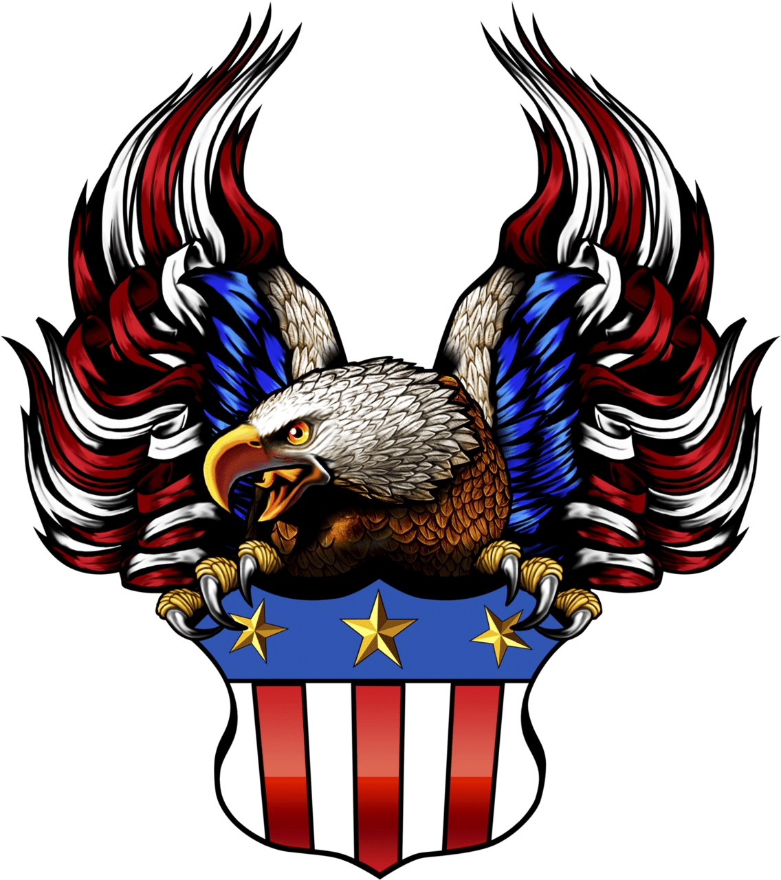 American flag eagle photo clipart