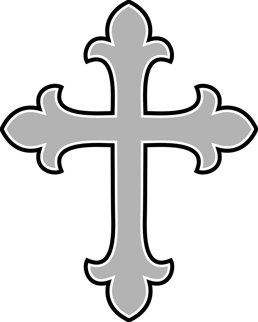 Cross gray christian vector graphic clipart