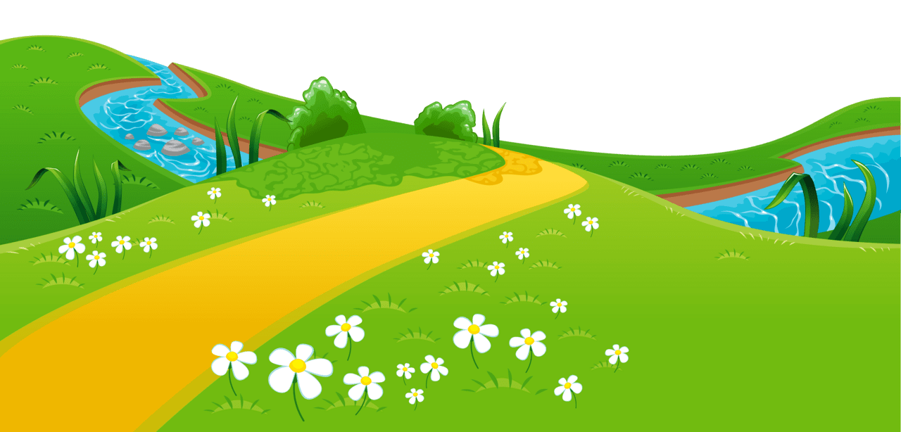 Summer meadow and river ground clipart free