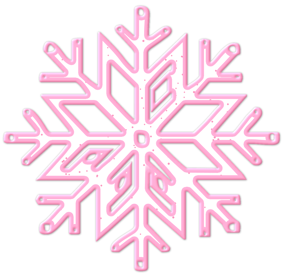 Snowflake pink and white christmas decorations clipart picture