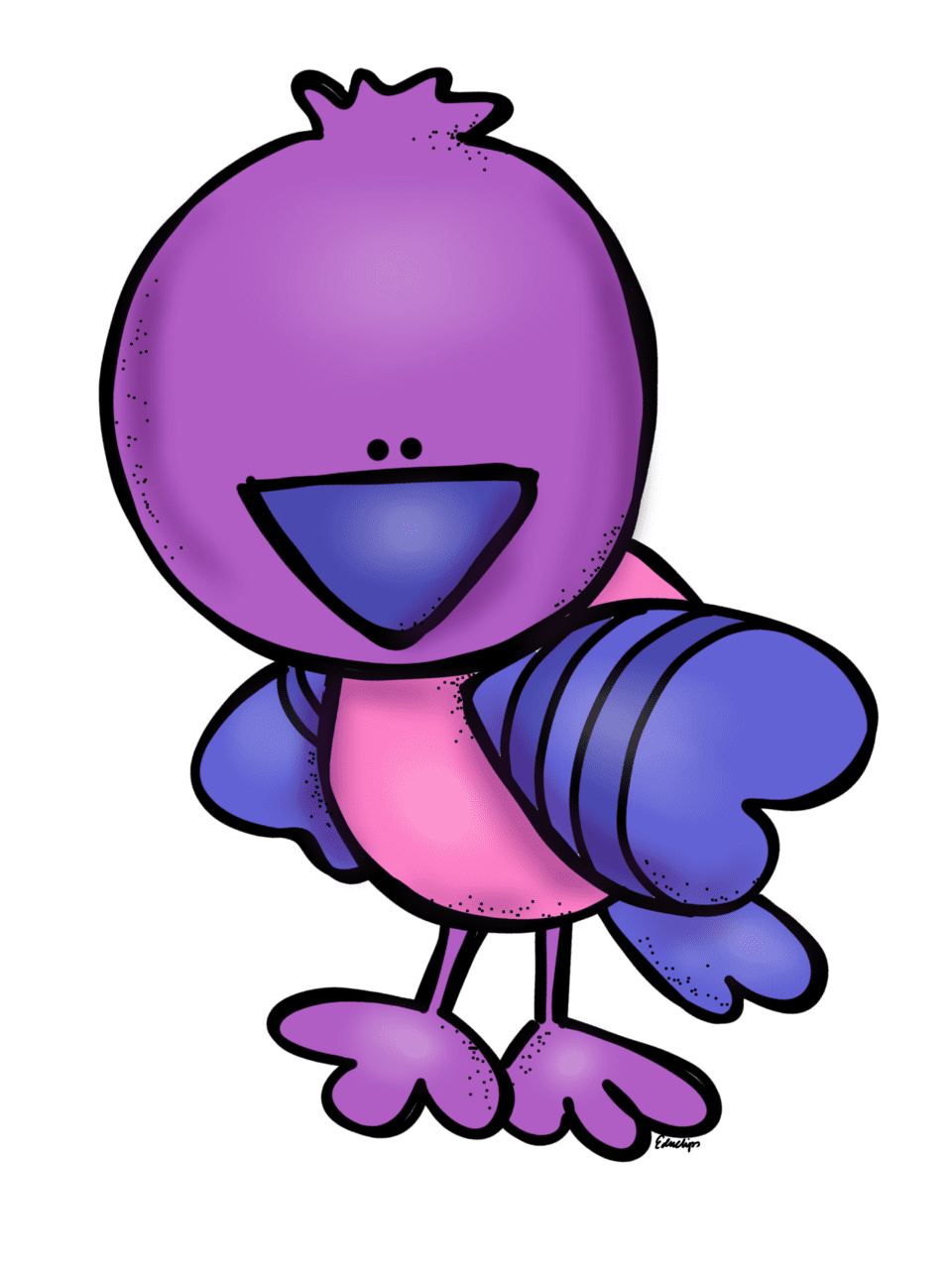 Bird pin page clipart image