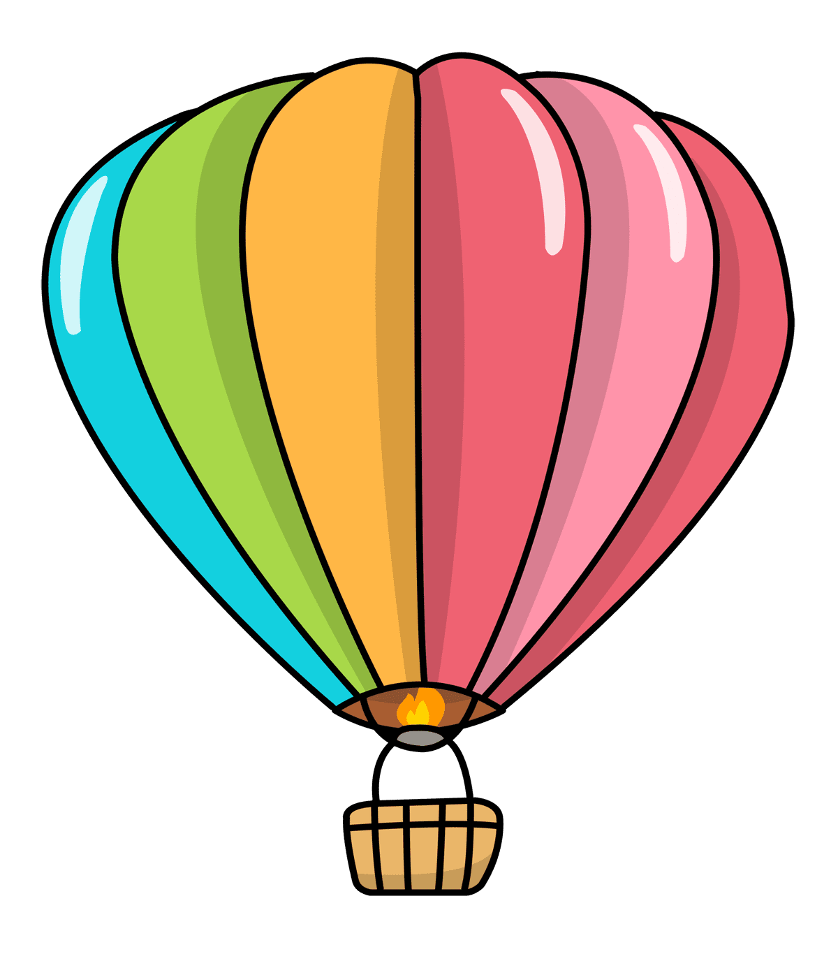 Colorful hot air balloon clipart free