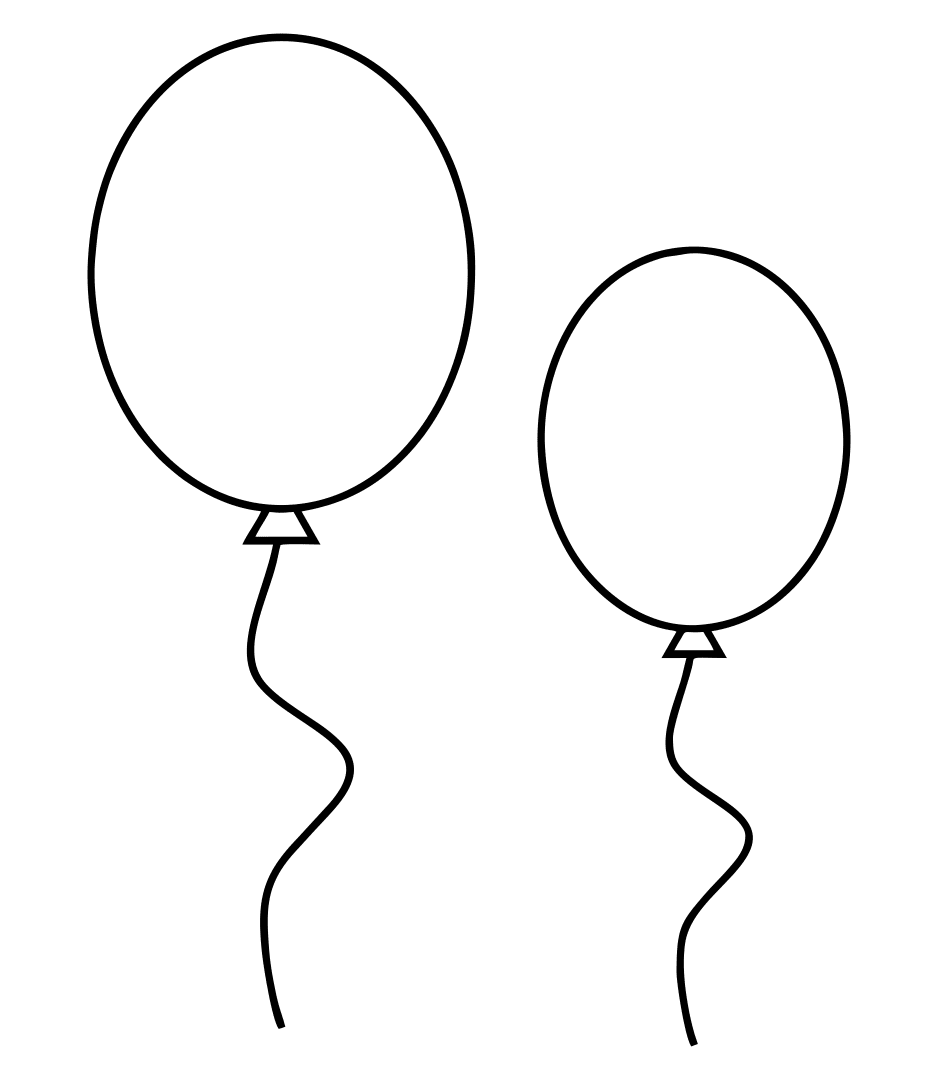 Balloon outline printables printablee clipart vector