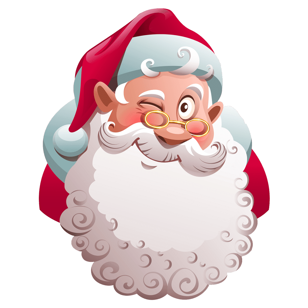 Christmas cute santa face clipart for your holiday decorations photo