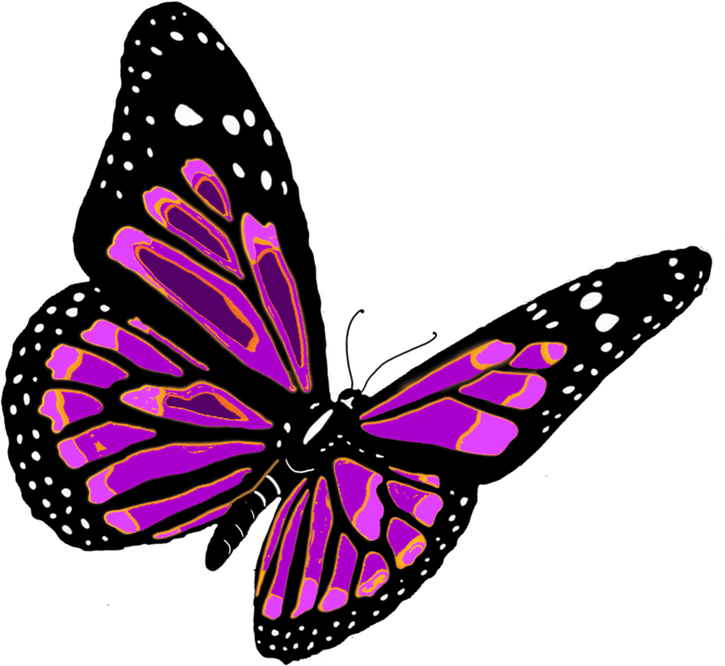 Flying purple butterfly background clipart