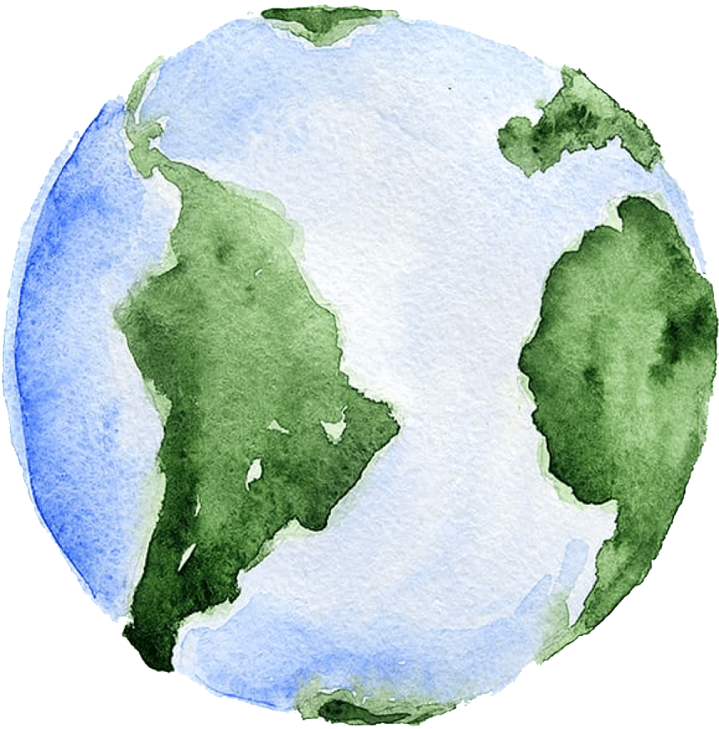 Earth world watercolor trendy by csdesigns clipart background