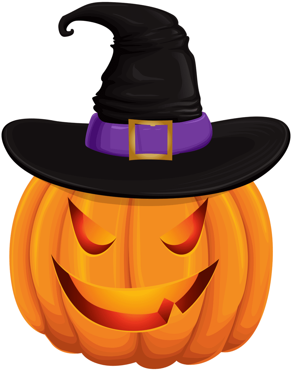 Halloween pumpkin witches hat clipart picture