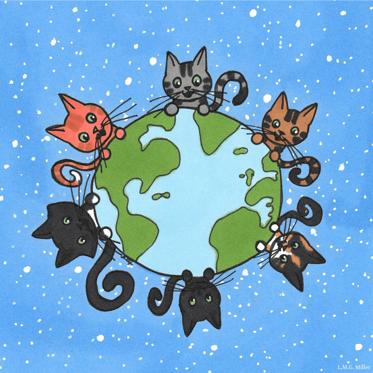 Happy world cat day clipart picture