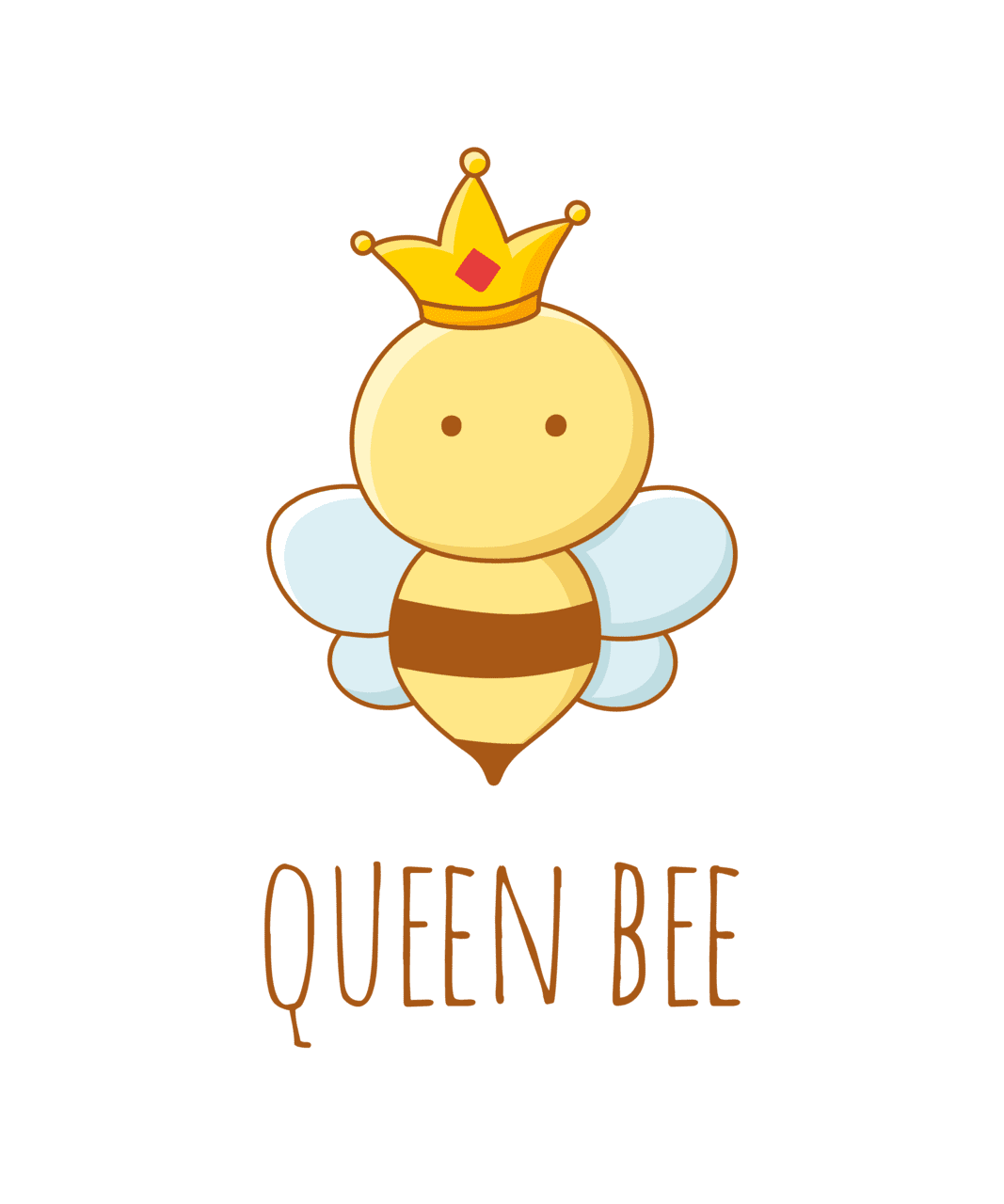 Queen bee drawing puns clipart vector