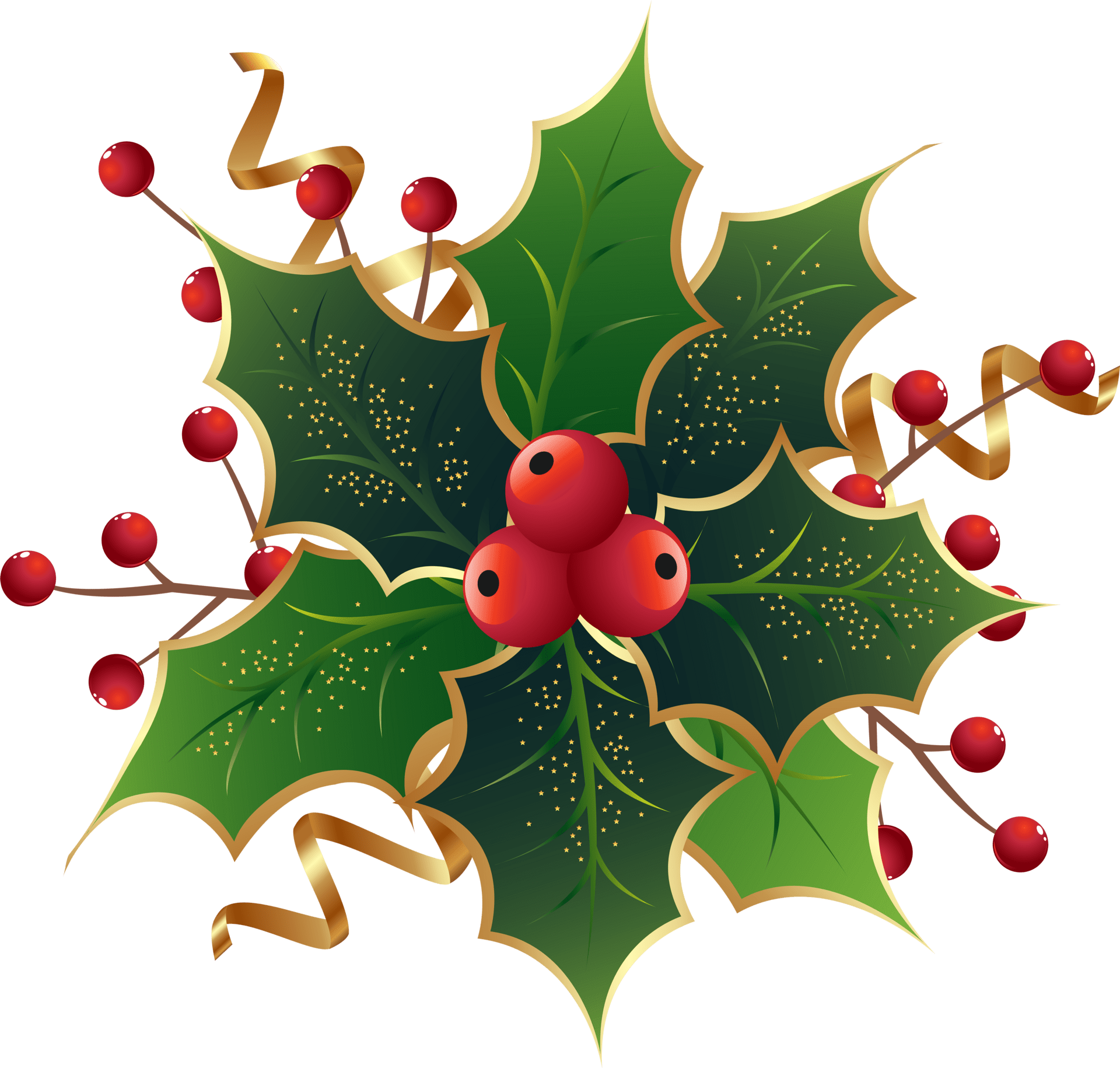 Christmas holly mistletoe clipart image clipartmax