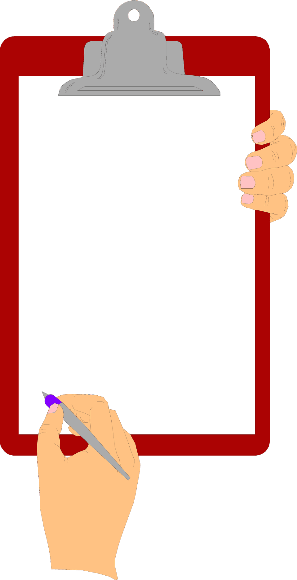Pencil clipboard photo of hands holding blank clipart
